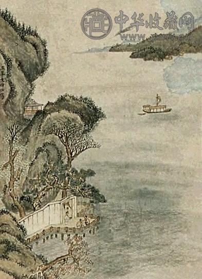 文伯仁 山水 镜片 设色纸本