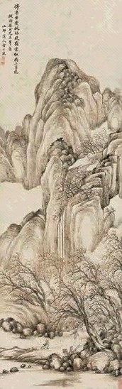 方士庶 秋山枫林图 立轴 设色纸本