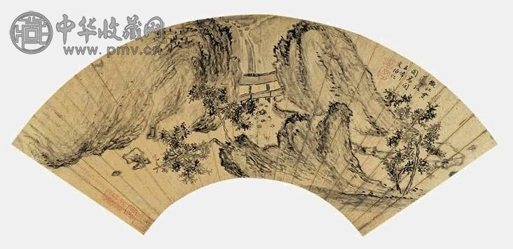 文伯仁 溪阁高闲 扇面