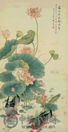 清 缪嘉蕙 落得残花听雨声 轴