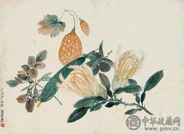 汤禄名 清供 立轴 纸本