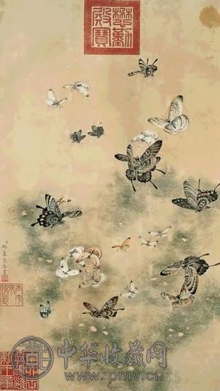 清 缪嘉蕙 百蝶图 轴