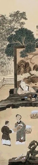 徐乐乐 读书赏画图 镜心 设色纸本