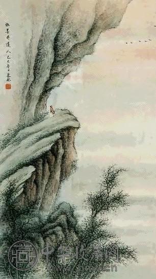 民国 王二水 山水 立轴 设色纸本