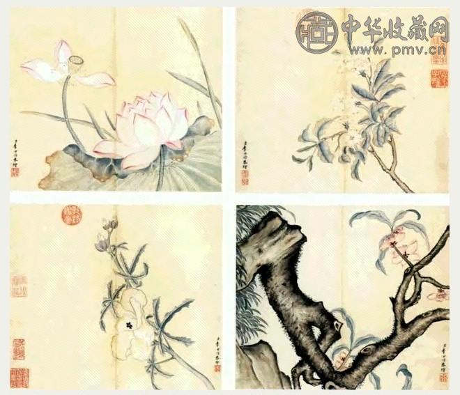 清 李世倬 花卉 册页(8开)