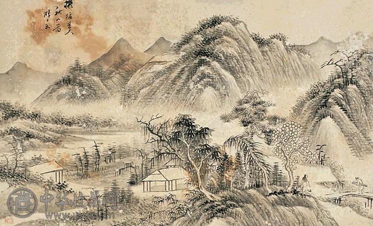 戴熙 秋山图 镜心 水墨纸本