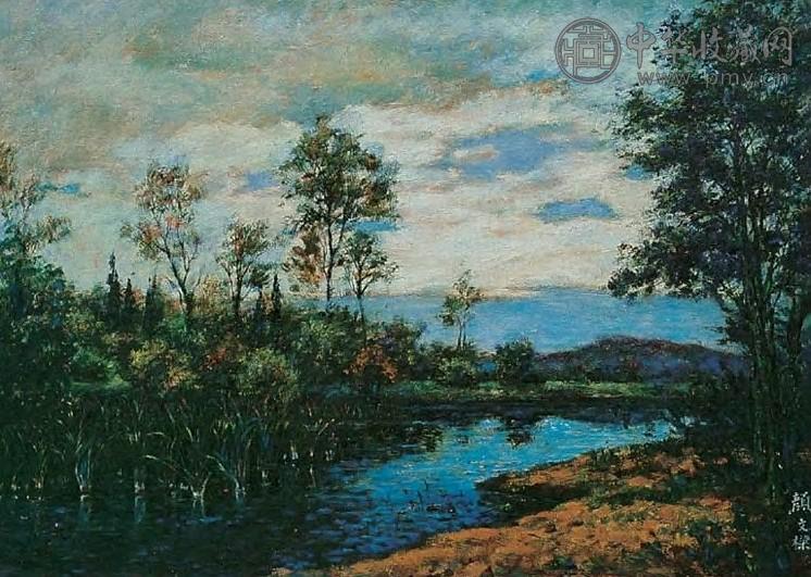 颜文梁 60年代 风景 木板 油画