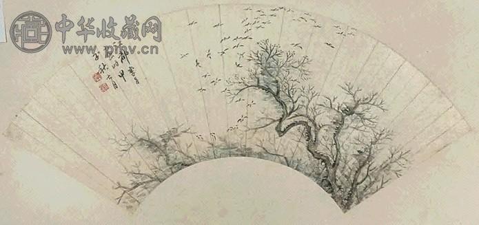 马逸 山水 扇面 设色纸本