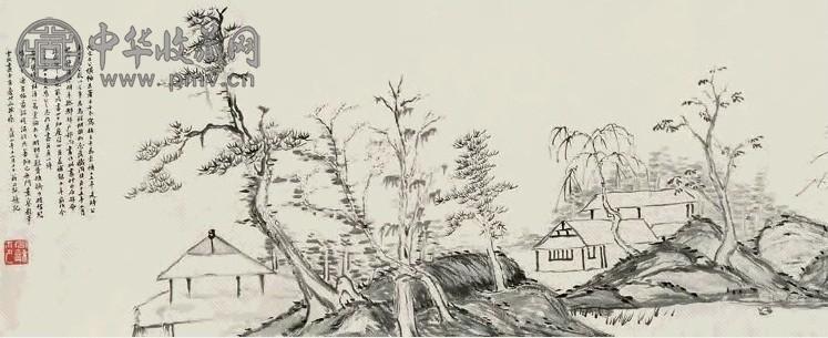 翁同龢 1878年作 临倪元璐山水 手卷 水墨纸本