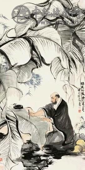 刘旦宅 绿天草圣 轴 设色纸本