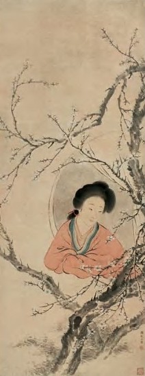 汤禄名 仕女 轴
