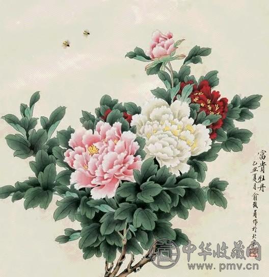 俞致贞 1985年作 富贵牡丹 镜心 设色纸本