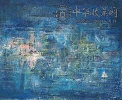 赵无极 1954年作 淹没的城市 油画画布