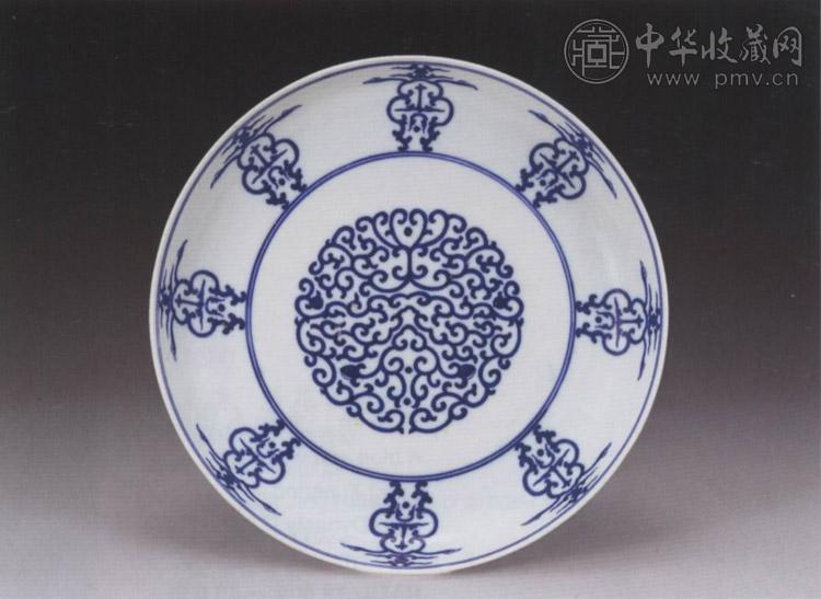 清宣统 青花寿字盘