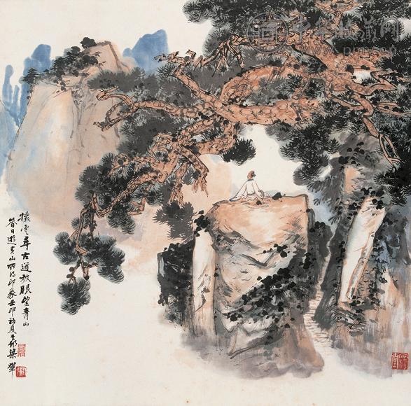 梁树年 放眼望青山 立轴 纸本