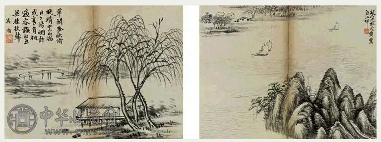 吴伯涛 山水 册页