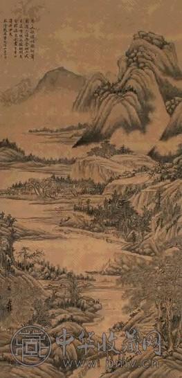 方士庶 1748年作 秋山图 立轴 设色绢本