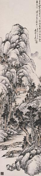 吴待秋 1931年作 山水 立轴 水墨纸本