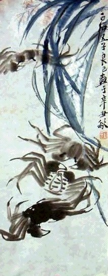 齐良已 螃蟹 镜心 设色纸本