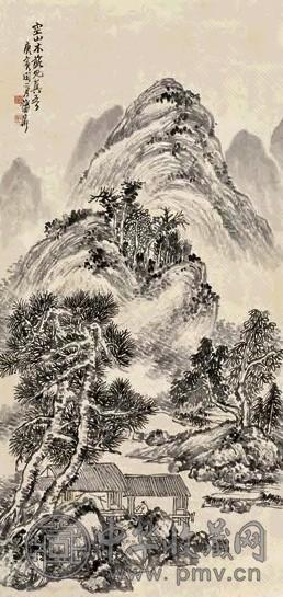 蒲华 庚寅(1890年) 山水 立轴 纸本水墨