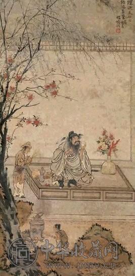 罗聘 端阳灵馗图 轴 纸本设色