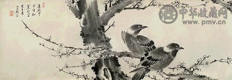 清 苏适 花鸟 卷