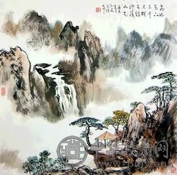 傅二石 山水 镜心 设色纸本