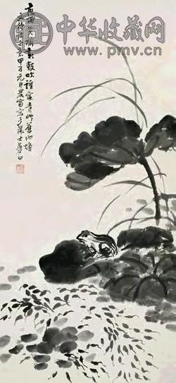 王梦白 荷花 立轴 设色纸本