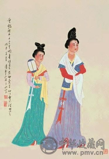 当代 潘絜兹 摹唐人壁画 镜心