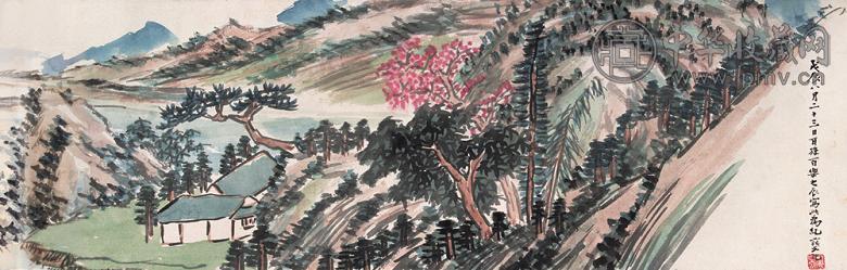 姚华 1928年作 山水 卷 设色纸本