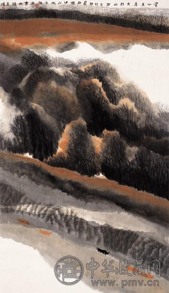 贾又福 太行山色 镜框 设色纸本