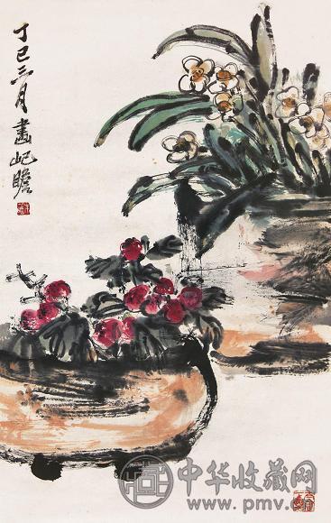 朱屺赡 捧篮图 镜心 设色纸本