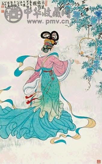 李雁 戏婴图 立轴 纸本