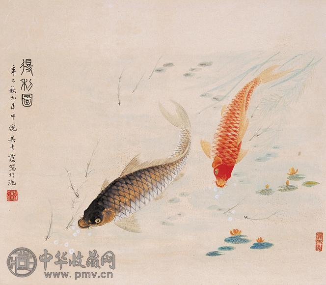 吴青霞 得利图 立轴 设色纸本