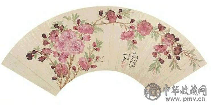 姚元之 1802年作 花卉 扇面 设色纸本