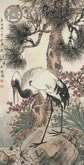 吴观岱 辛酉(1921年)作 松鹤 立轴 设色纸本