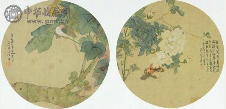 清代 居廉 花鸟草虫 扇页