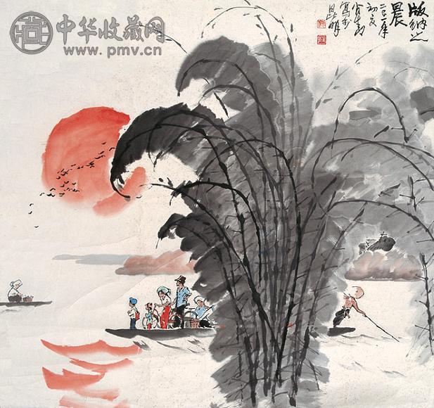 梅肖青 版纳之晨 镜心