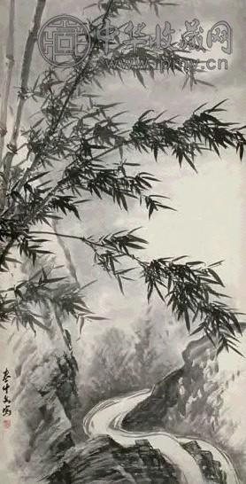 秦仲文 墨竹 立轴 水墨纸本