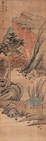 吕凤子 山水 轴 绢本