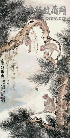 朱文侯 1936年作 侯封百里 立轴 设色纸本