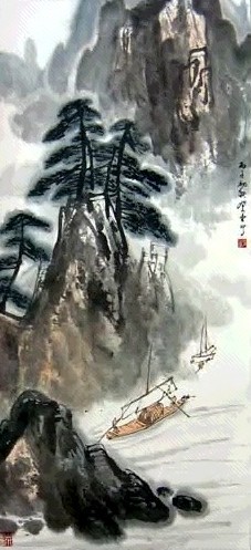 张登堂 山水 立轴 设色纸本