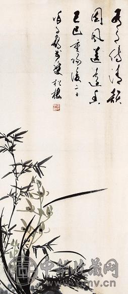 徐子鹤 1989年作 兰花 立轴 水墨纸本