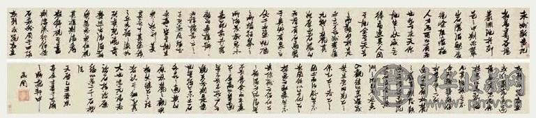 张瑞图 1625年作 草书永州新堂记 手卷 纸本