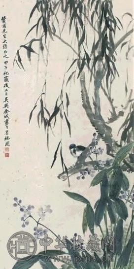 现代 金城 花鸟 轴