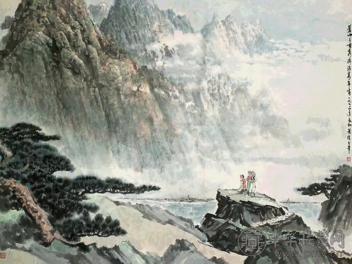 蒋兆和 1972年作 洱海秀色 横幅镜心 设色纸本