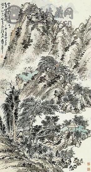 近现代 蒲华 空山新雨 轴