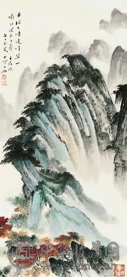 申石伽 山水 立轴 纸本