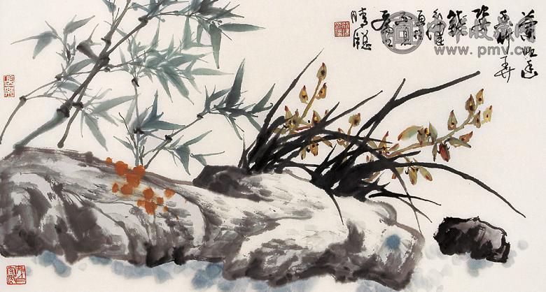 钱行健 兰吐幽香 单片 设色纸本