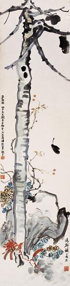 吕凤子 等 花卉 镜心 设色纸本